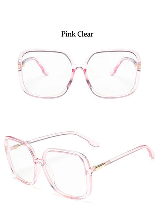 computer blue light glasses Big Square eye glass frame for women Retro vintage clear Women's transparent glasses Optical Frame Alodia Store