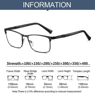 Fashion Metal Frame Simple Vintage Business Reading Glasses Anti-Blue Light Ultra Light Glasses Eye Protection For Men Women Alodia Store