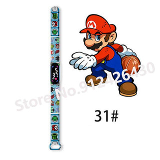 Super Mario Bros children‘s Watch Cartoon  Character Luigi Luminous Bracelet Watch LED Touch Waterproof Sports kids watch gifts Alodia Store