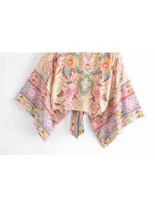Vintage Peacock Floral Print Alodia Store