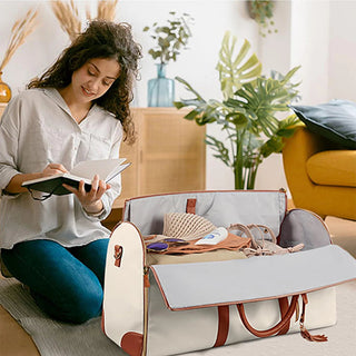 2024 Fashion Large PU Folding Suit Storage Bag Women High Capacity Luggage Alodia Store