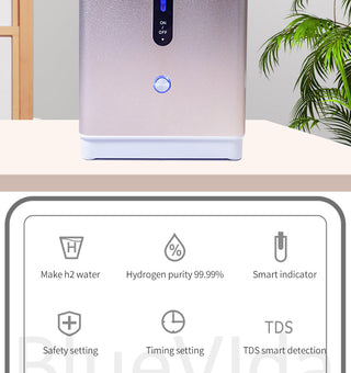 Bluevida 99.99% High Purity Hydrogen Inhalation Machine Low Noise Make Hydrogen Water H2 Inhalation Generator SPE/PEM 150ml/m alodia store