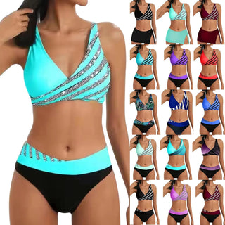 Vintage Print Bandeau Swimsuit Woman 2 set swimwear ALODIA STORE