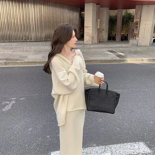 2 Piece Women Knitted Sweater Suits Winter Fashion Korean Alodia Store