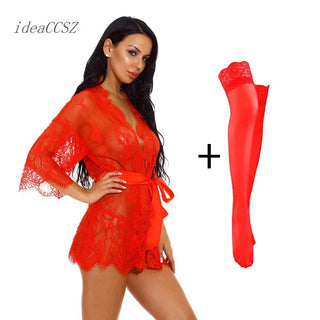 Women's Robe Lace Bridesmaid Gown Sexy Alodia Store