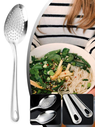Stainless Steel Strainer Spoon Kitchen Colander Spoon Spoon Filter Strainer Food ScoopPerforated Skimmer Colander M0E8 Alodia Store