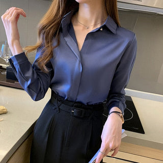 Satin Silk Women's Shirt Long Sleeve Fashion Woman Blouses 2023 alodia store