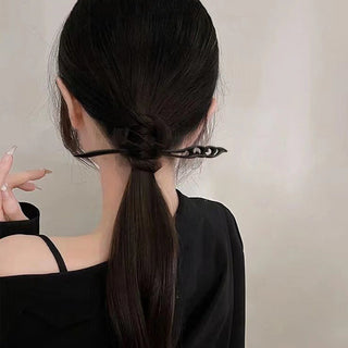 Vintage Chinese Style Black Wooden Flower Hairpin Jewelry Hair Sticks for Women Autumn Temperament Hair Accessories Wedding Gift Alodia Store