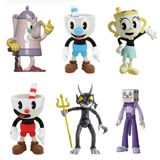 9-10cm 6pcs/Lot Cuphead Mugman The Chalice PVC Action Figure Model Toys Cute Cartoon Doll Gifts For Kid Children Christmas Alodia Store