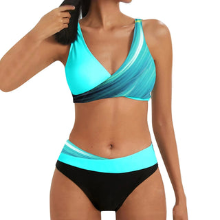 Vintage Print Bandeau Swimsuit Woman 2 set swimwear ALODIA STORE