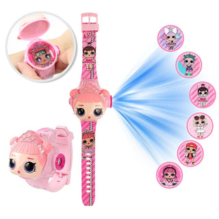 Disney Kid Cartoon Cool Ptojectio Watch Marvel Spider-Man Boy Unicorn Princess Elsa Flash Electronic Digital Student Toy Clock Alodia Store