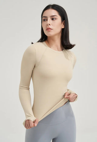 SOISOU Nylon Gym Top Yoga Shirt Fitness Sport Women Clothing Elastic Breathable Pilates Long Sleeve Tops 5 Colors 4 Size Alodia Store