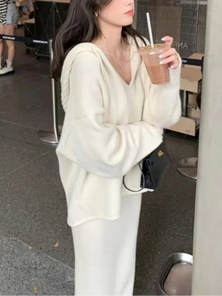 2 Piece Women Knitted Sweater Suits Winter Fashion Korean Alodia Store