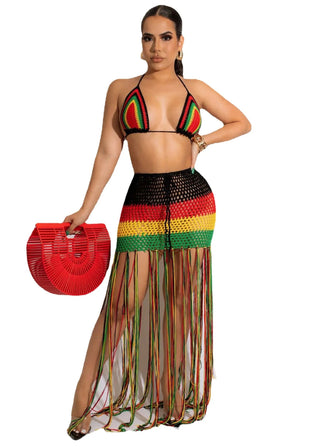 Bodyconclothes Colorful Hand Crochet Two Piece Set Alodia Store