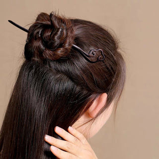 Chinese Wood Hair Sticks Hair Barrettes Red Sandalwood Rabbit Clips Vintage Style Hairpin Accessories for Women Bun Maker ML Alodia Store