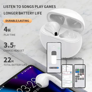 Original Pro 6 TWS Wireless Bluetooth Earphones Headphones Mini Fone Earphone Stereo Sport Headset For Xiaomi Android Earbuds ALODIA STORE