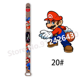 Super Mario Bros children‘s Watch Cartoon  Character Luigi Luminous Bracelet Watch LED Touch Waterproof Sports kids watch gifts Alodia Store