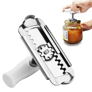 Stainless Steel Adjustable Lids Off Jar Opener Multi-function Bottle Cap Opener Labor-saving Screw Can Opener for Kitchen Gadget Alodia Store