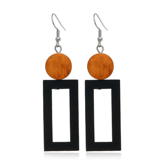 Wooden Vintage Earrings For Women Bohemian Style  Geometric Wood Earrings 2022 Trendy Retro Rattan Earrings Statement Jewelry Alodia Store