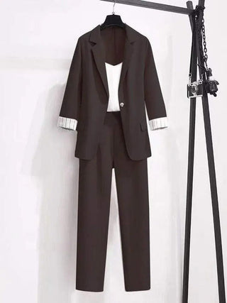 ]acket three piece jacket pants set Alodia Store