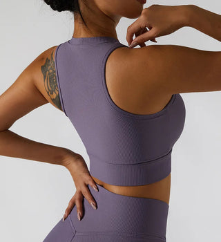 Chest Zipper Yoga Suit Women's Tracksuits Seamless Gym Workout Clothes 2 PCS Sexy Sportswear High Waist Leggings Bra Sports Set Alodia Store