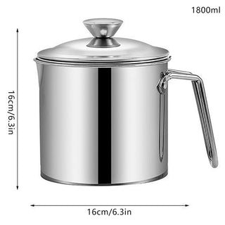 1PC Stainless Oil Filter Pot Lard Strainer Tank Alodia Store