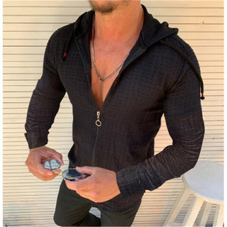 Fashion Long/Short sleeved Hoodie Zipper T shirt Men clothing Summer Solid color Casual Plaid print Open Stitch Th alodia store