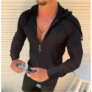 Fashion Long/Short sleeved Hoodie Zipper T shirt Men clothing Summer Solid color Casual Plaid print Open Stitch Th alodia store