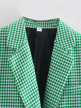 SLTNX TRAF Fashion Plaid Women's Blazers Alodia Store