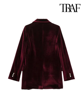 Velvet Blazer Coat Vintage Alodia Store