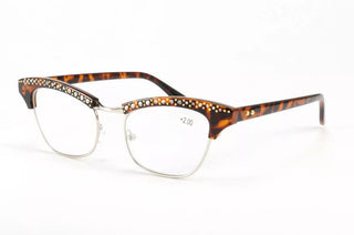 Diamond Ladies Elegant Cat Eye Reading Glasses Resin Lenses Women Crystal Rhinestone Decoration Presbyopic Eyewear for Elder Alodia Store