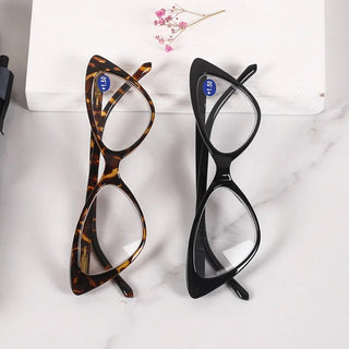 Women Cat Eye Reading Glasses Anti Blue Light Magnifying Computer Glasses Clear Lens Black Leopard Frame Plus Reading Glasses Alodia Store