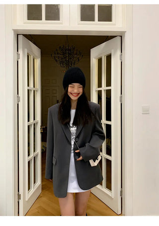 Black Long Sleeved Suit Jacket Alodia Store