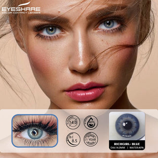 EYESHARE Natural Color Lens Eyes 2pcs Color Contact Lenses For Eye Blue Beauty Contact Lenses Eye Yearly Cosmetic Color Lens Alodia Store