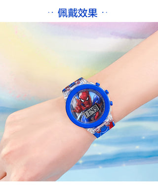 Disney Kid Cartoon Glowing Watch Marvel Spider-Man Boy Unicorn Princess Elsa Flash Electronic Digital Student Toy Clock Relogio Alodia Store