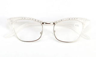 Diamond Ladies Elegant Cat Eye Reading Glasses Resin Lenses Women Crystal Rhinestone Decoration Presbyopic Eyewear for Elder Alodia Store