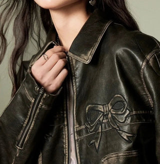 Fashion Zipper Polo-neck Tops Sweet Cool Personal Street Vintage Oversized Coats Alodia Store