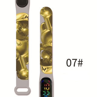 Super Mario children‘s Watch Cartoon Anime Character Luigi Luminous Bracelet Watch LED Touch Waterproof Sports kids watch gifts Alodia Store