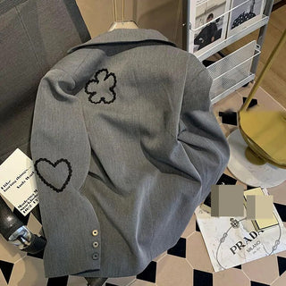 Three-dimensional flower embroidery suit Alodia Store