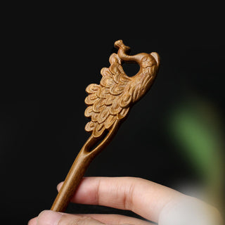 Chinese Wood Hair Sticks Hair Barrettes Red Sandalwood Rabbit Clips Vintage Style Hairpin Accessories for Women Bun Maker ML Alodia Store