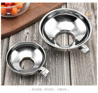 Stainless steel wide-mouth funnel jam salad dressing funnel large multi-function wine leak oil leak kitchen accessories gadgets Alodia Store