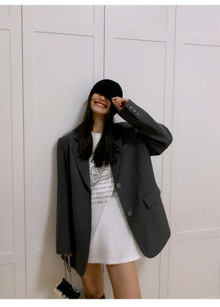Black Long Sleeved Suit Jacket Alodia Store