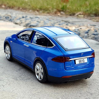1:32 Tesla Model-X Alloy Car Diecast Sound And Light Pull Back Model Toy Vehicle Metal Car Simulation Alodia Store