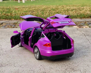 1:32 Tesla Model-X Alloy Car Diecast Sound And Light Pull Back Model Toy Vehicle Metal Car Simulation Alodia Store