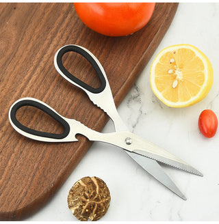 Stainless Steel Kitchen Scissors Multi Functional Household Food Scissors Fruit and Walnut Scissors Can Open The Bottle Cap Alodia Store