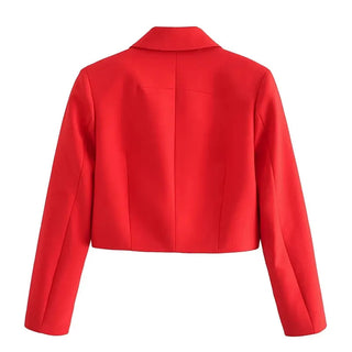TRAF Cropped Jacket Woman Office Wear Alodia Store