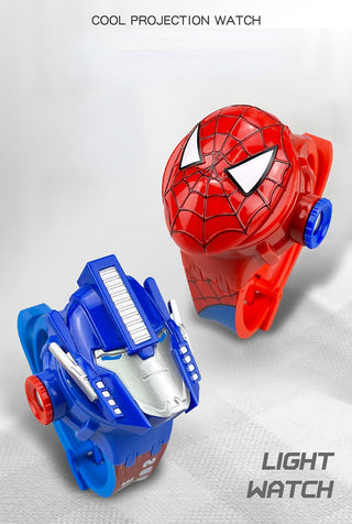 Disney Kid Cartoon Cool Ptojectio Watch Marvel Spider-Man Boy Unicorn Princess Elsa Flash Electronic Digital Student Toy Clock Alodia Store