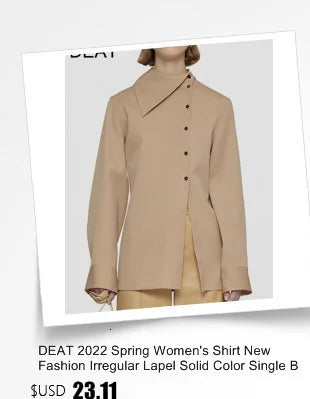 DEAT 2023 Autumn Women's Coat New Fashion Turn-down Collar Solid Alodia Store