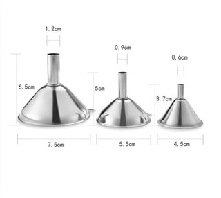 Stainless Steel Funnel Three-piece Set  Mini Funnel Oil Spill Wine Spill Tool Liquid Dispenser Kitchen Funnel Set  Entonnoir Alodia Store
