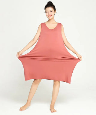 3XL-6XL  Modal Bamboo Fiber Thin Nightdress 2023 Sleeveless Nightgown Alodia Store